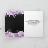 Elegant Lilac and Silver Flowers Birthday Party サンキューカード (内部)
