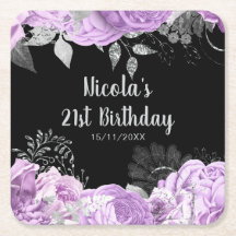 Elegant Lilac and Silver Flowers Birthday Party