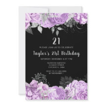 Elegant Lilac and Silver Flowers Birthday Party