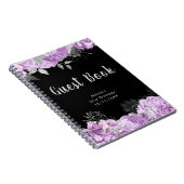 Elegant Lilac and Silver Flowers Guest Book ノートブック (右側)