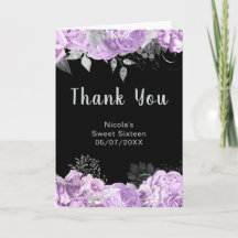 Elegant Lilac and Silver Flowers Sweet Sixteen