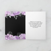 Elegant Lilac and Silver Flowers Sweet Sixteen サンキューカード (内部)