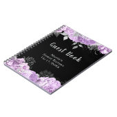 Elegant Lilac and Silver Flowers Sweet Sixteen ノートブック (左側)