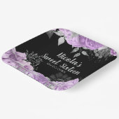 Elegant Lilac and Silver Flowers Sweet Sixteen ペーパープレート (傾斜あり)