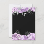 Elegant Lilac and Silver Flowers Sweet Sixteen 出欠カード (裏面)