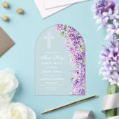 Elegant Lilac Arch First Communion アクリル招待状 (インサイチュ (ウェディング))