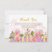 Elegant Lilac Garden Floral Fresh Bridal Shower サンキューカード (正面)