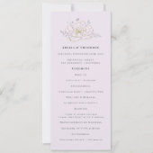 Elegant Lilac Gold Floral Wedding Program (正面)