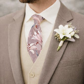 Elegant Lilac Lily Floral Wedding Tie ネクタイ