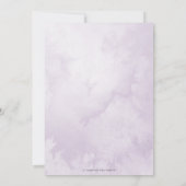 Elegant Lilac Purple Floral Gold Geometric Wedding 招待状 (裏面)