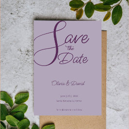 Elegant lilac Save the Date 招待状