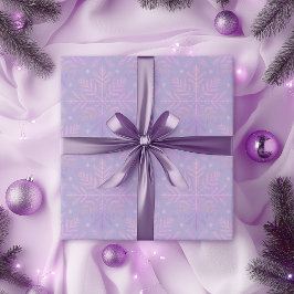 Elegant Lilac Snowflake Christmas Pattern ラッピングペーパー
