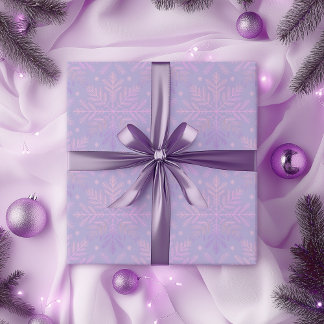 Elegant Lilac Snowflake Christmas Pattern ラッピングペーパー