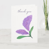 Elegant Lilac Watercolor Thank You Card カード (正面)