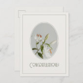 Elegant lilly vintage Congratulations ポストカード (正面/裏面)