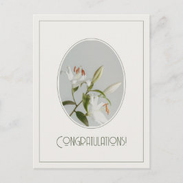Elegant lilly vintage Congratulations ポストカード