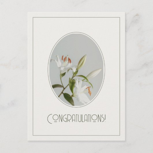 Elegant lilly vintage Congratulations ポストカード (正面)