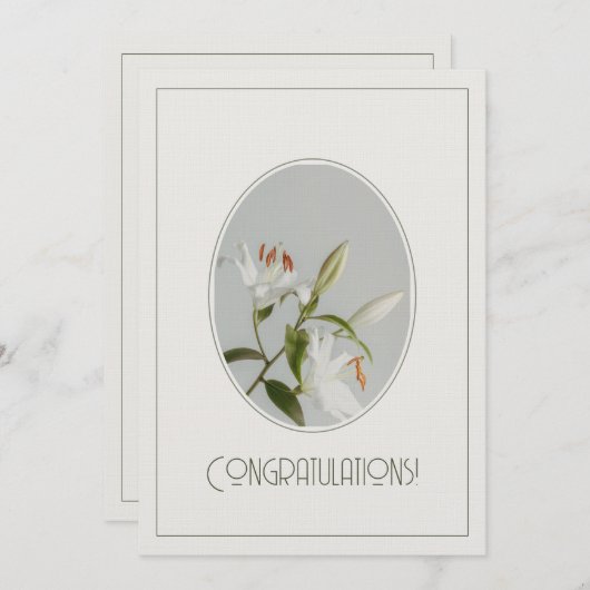 Elegant lilly vintage greeting card (正面/裏面)