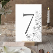 Elegant Lily Floral Wedding Table Number Card テーブルナンバー