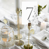 Elegant Lily Floral Wedding Table Number Card テーブルナンバー