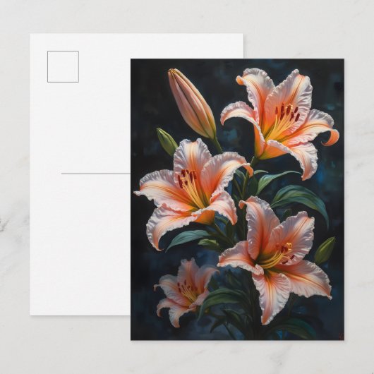 Elegant Lily Flower Art – Premium Prints & Unique  インビテーションポストカード (正面/裏面)