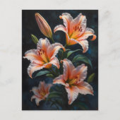 Elegant Lily Flower Art – Premium Prints & Unique  インビテーションポストカード (正面)
