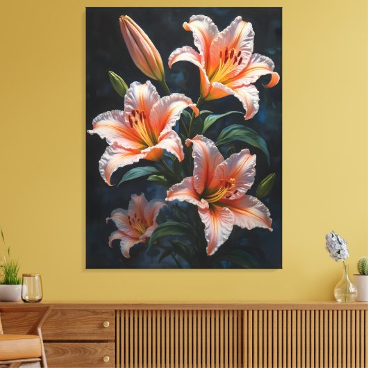 Elegant Lily Flower Art – Premium Prints & Unique キャンバスプリント (インサイチュ (リビング))