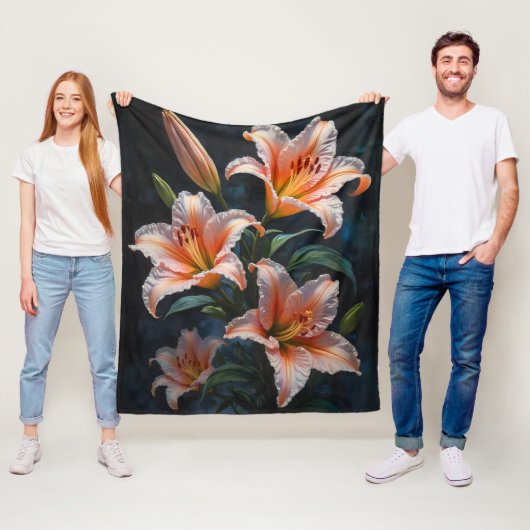 Elegant Lily Flower Art – Premium Prints & Unique  フリースブランケット (インサイチュ)