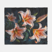 Elegant Lily Flower Art – Premium Prints & Unique  フリースブランケット (正面(横))