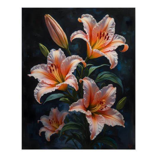Elegant Lily Flower Art – Premium Prints & Unique  ポスター (正面)
