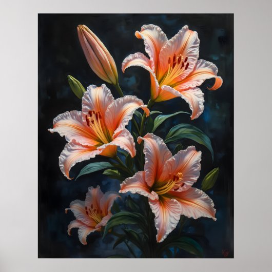 Elegant Lily Flower Art – Premium Prints & Unique  ポスター (正面)