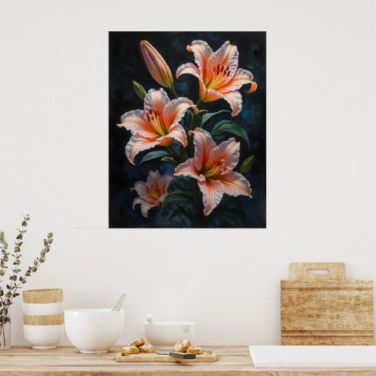 Elegant Lily Flower Art – Premium Prints & Unique  ポスター (キッチン)