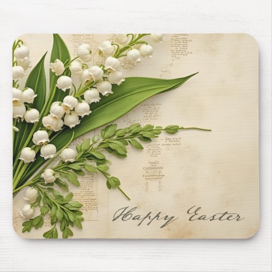 Elegant Lily of the Valley Easter Greeting マウスパッド (正面)