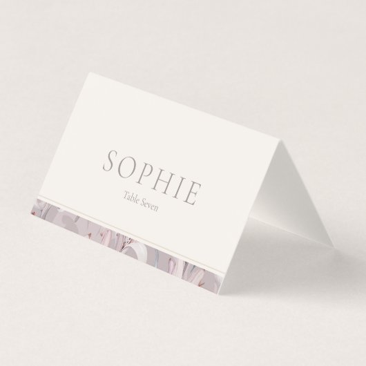 Elegant Lily Wedding Place Card (正面)