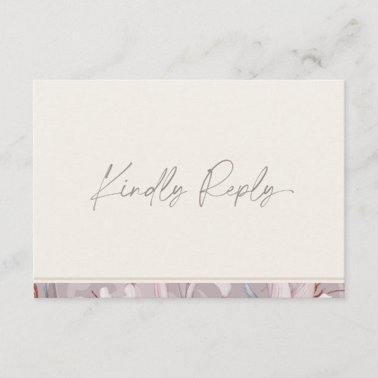 Elegant Lily Wedding RSVP Card with QR Code 招待状 (正面)