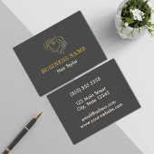 Elegant Line Art Face Hair Salon Logo 名刺