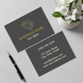 Elegant Line Art Face Hair Salon Logo 名刺