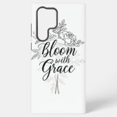 Elegant Line Art Flower Typography Samsung Galaxyケース (裏面)