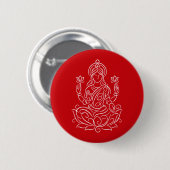 Elegant Line Art of Goddess Lakshmi on Lotus 缶バッジ (正面&裏面)