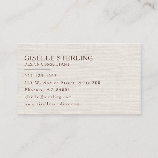 Elegant Linen 名刺 (裏面)