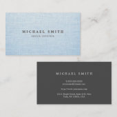 Elegant Linen Texture Business Card 名刺 (正面/裏面)