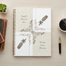 Elegant Literary Quill Aspiring Writer’s Journal ノートブック