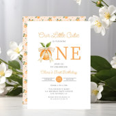 Elegant Little Cutie Orange Citrus 1st Birthday 招待状
