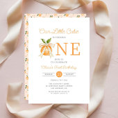 Elegant Little Cutie Orange Citrus 1st Birthday 招待状