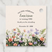 Elegant Little Wildflower 1st Birthday Party フェイバータグ (裏面)