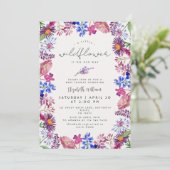 Elegant Little Wildflower Watercolor Baby Shower 招待状 (スタンド正面)