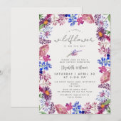 Elegant Little Wildflower Watercolor Baby Shower 招待状 (正面/裏面)