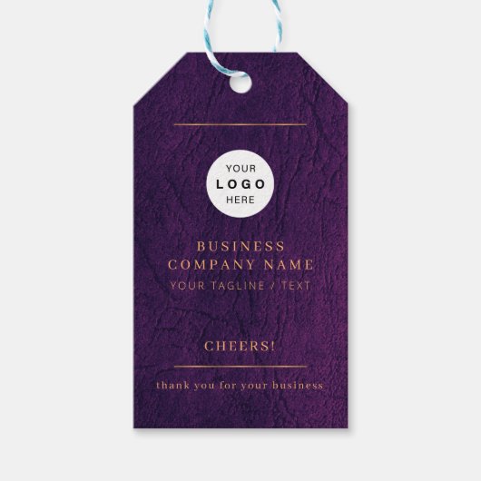 Elegant logo personalized cheers wine bottle ギフトタグ (正面)