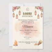 Elegant Lohri Invitation- Pastel, Minimalistic 招待状 (正面)