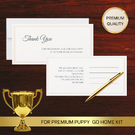 Elegant Long 8x4 Puppy Welcome Thank You Card サンキューカード